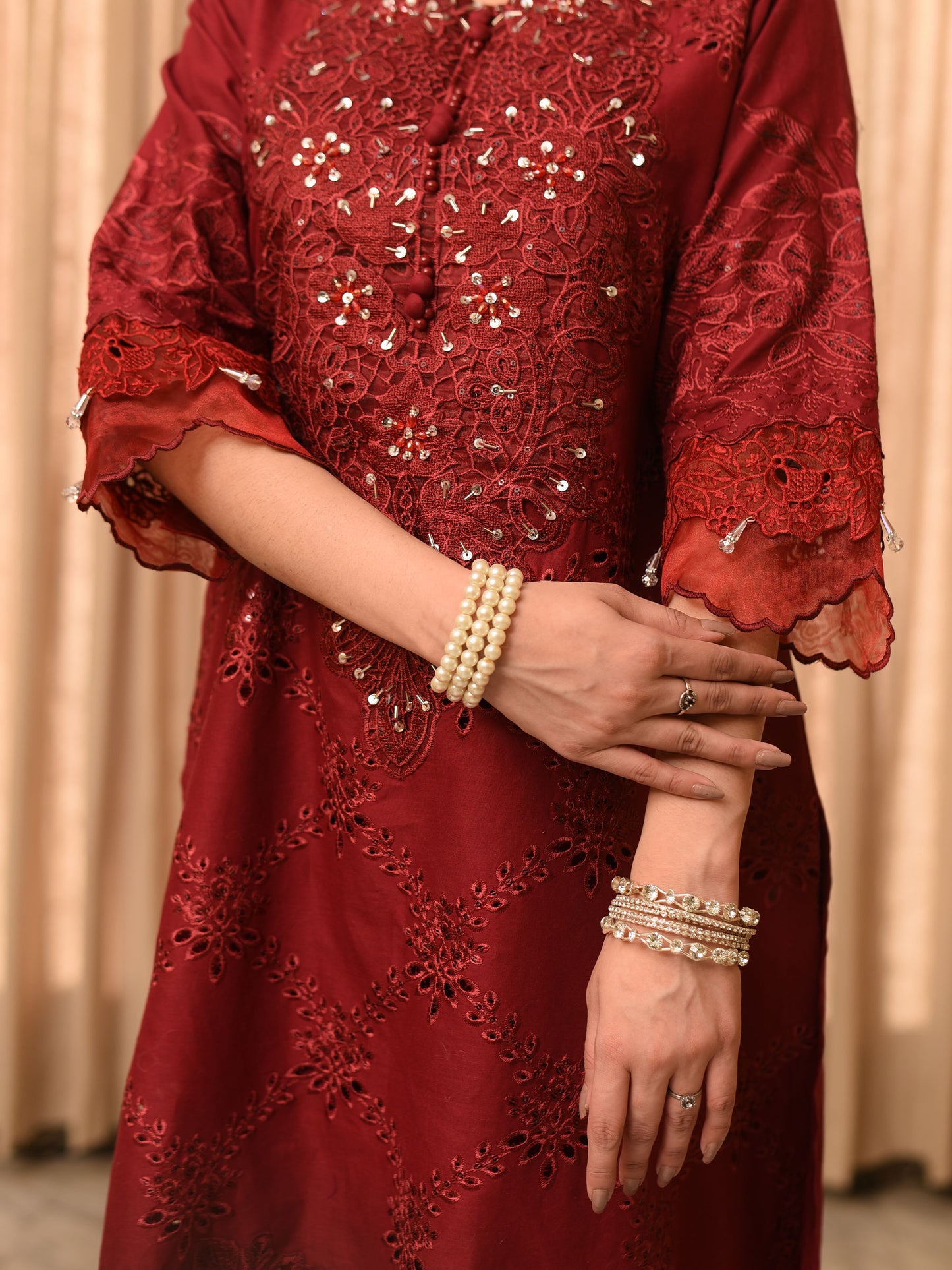 Zark-001 - 3Pc Chikankari Lawn
