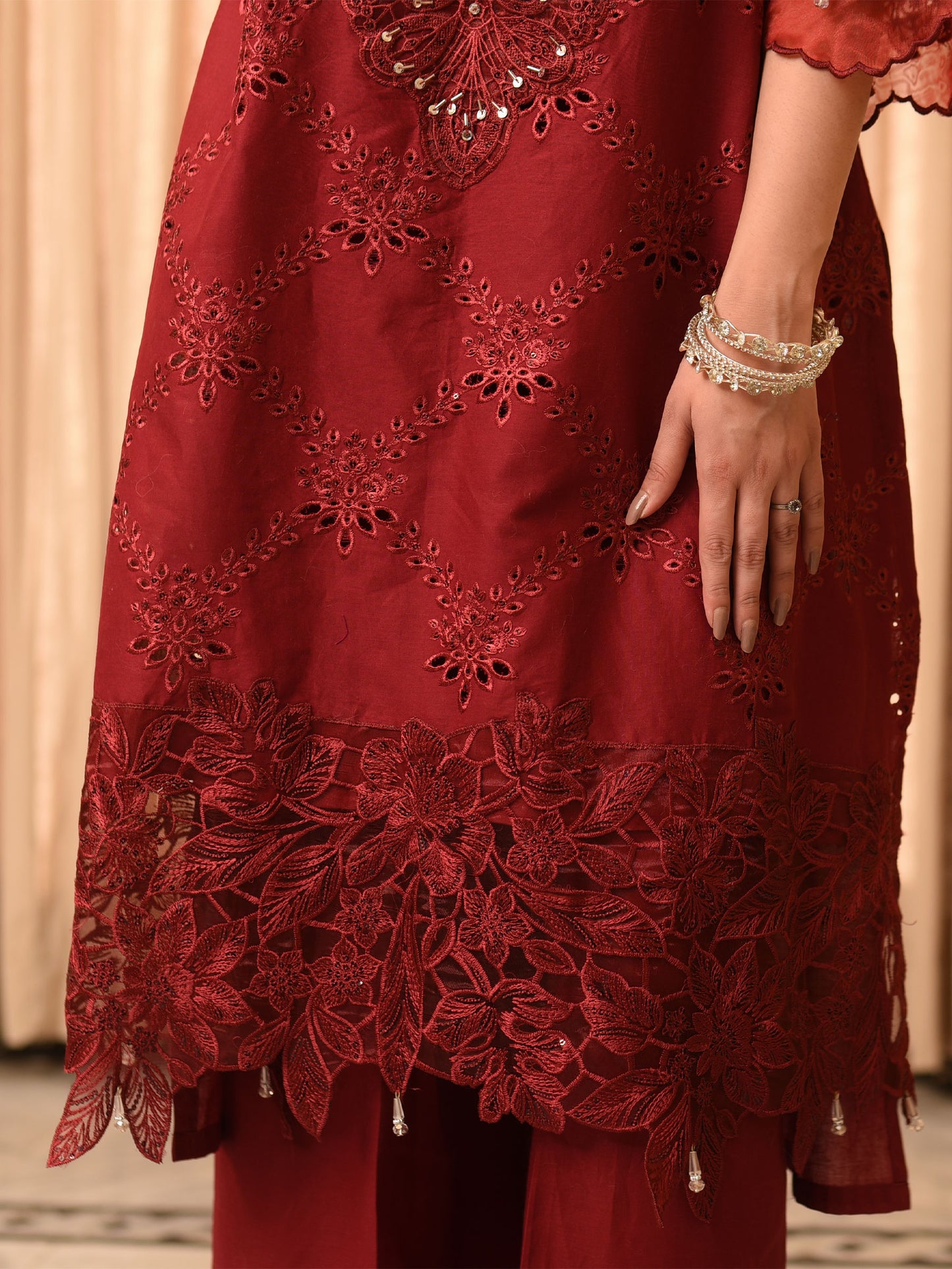 Zark-001 - 3Pc Chikankari Lawn