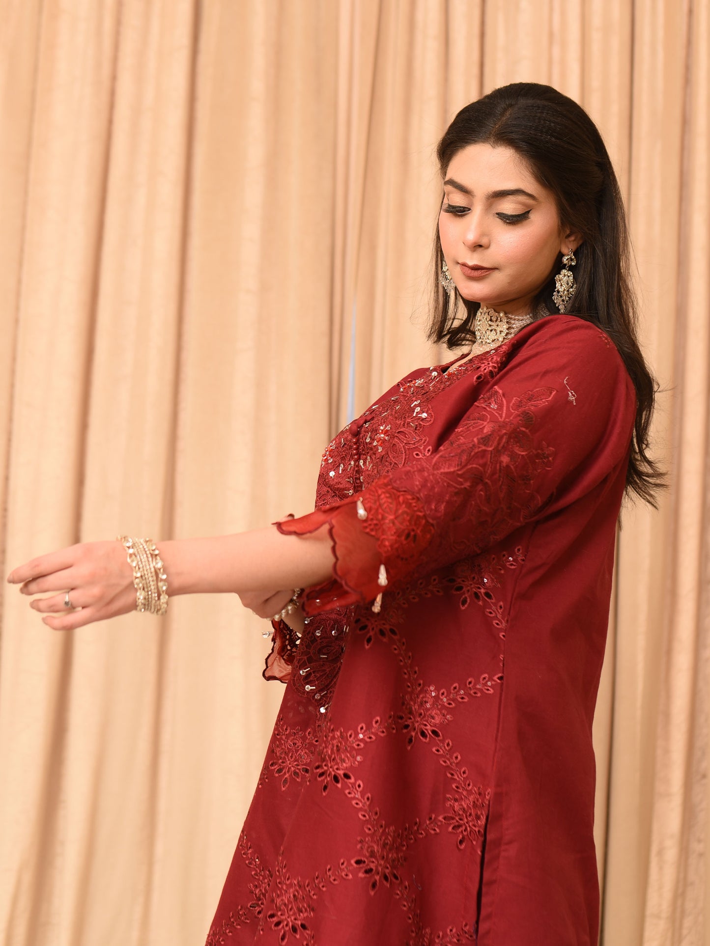 Zark-001 - 3Pc Chikankari Lawn