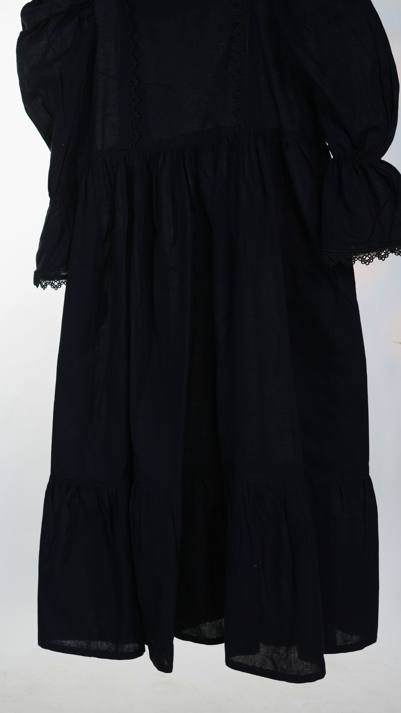 Siyah Flare Frock: Black Casual Frock for Women | Ready to Wear Cotton Dress