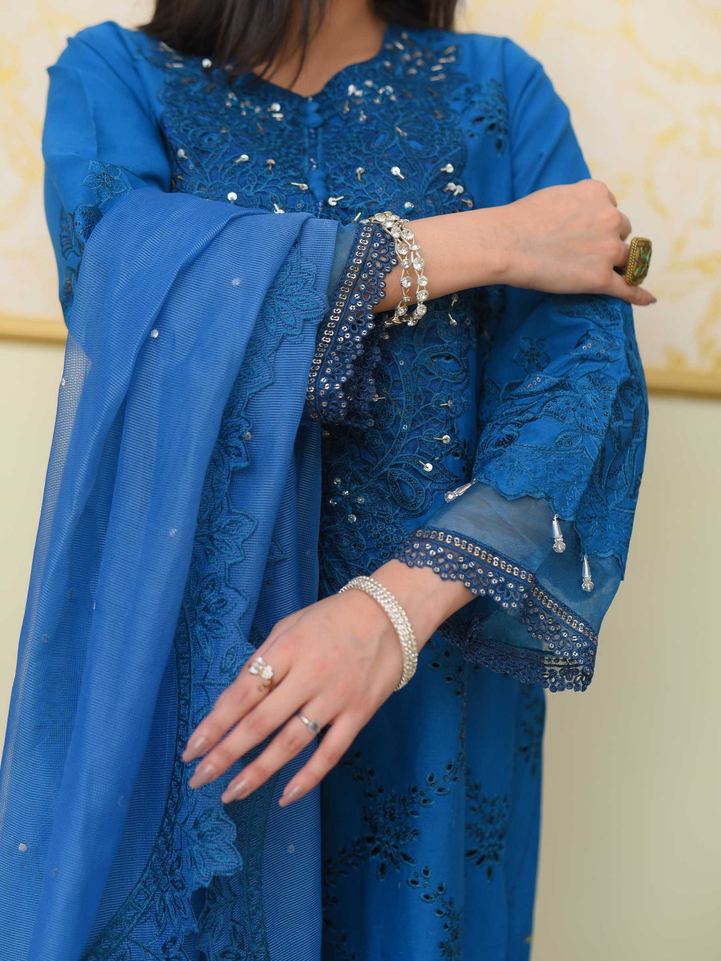 Zark-001 - 3Pc Chikankari Lawn
