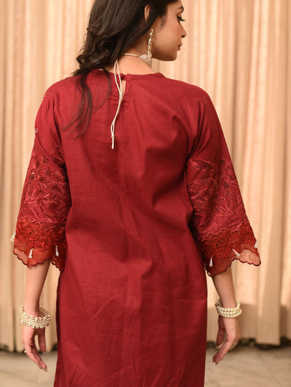 Zark-001 - 3Pc Chikankari Lawn