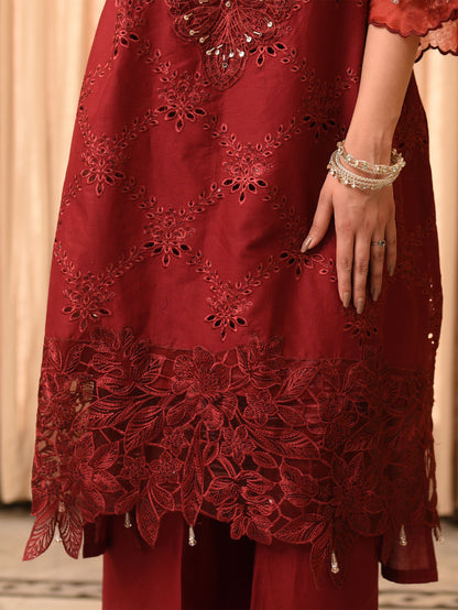 Zark-001 - 3Pc Chikankari Lawn