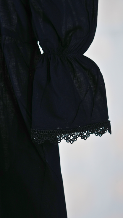 Siyah Flare Frock: Black Casual Frock for Women | Ready to Wear Cotton Dress