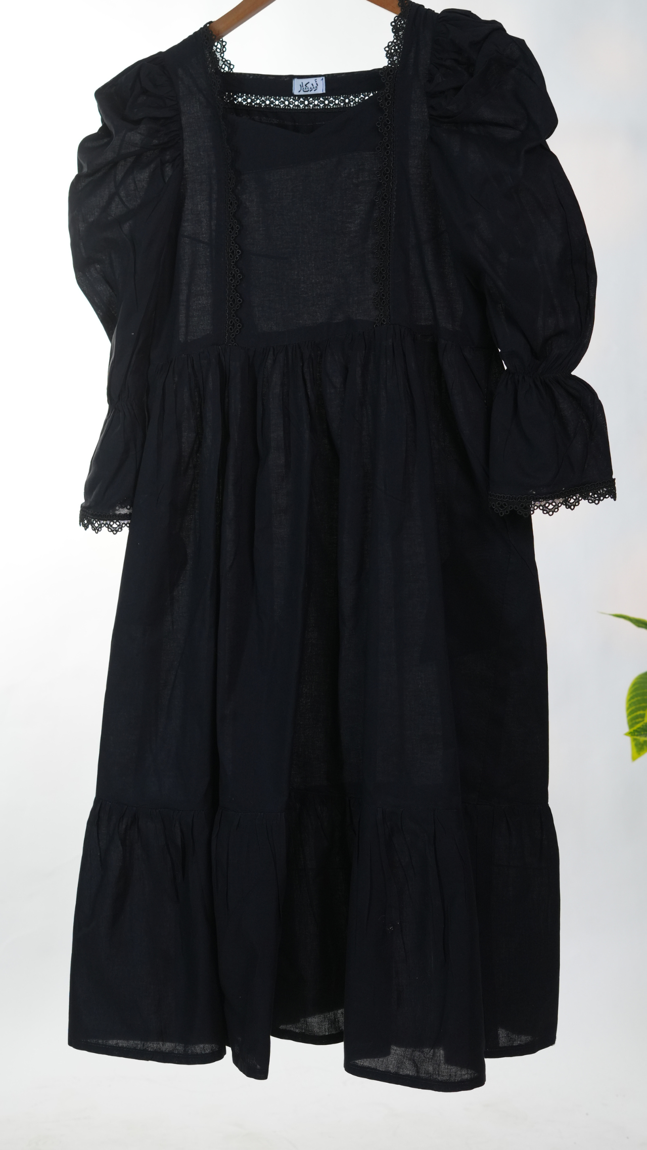 Siyah Flare Frock: Black Casual Frock for Women | Ready to Wear Cotton Dress